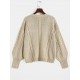 Cable Pointelle Knit Drop Shoulder Sweater Cable Pointelle Knit Drop Shoulder Sweater